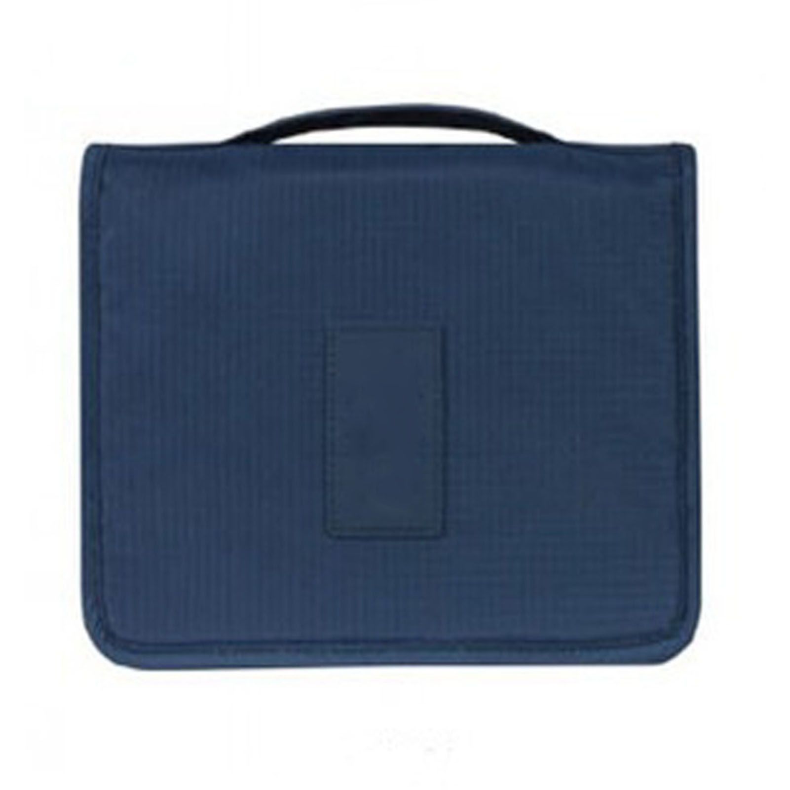 Hanging Toiletry Bag Cosmetic Bag Foldable Makeup Bag with Hook and Tote Navy Blue 24x18.5x9.5cm for Travel - Image 1