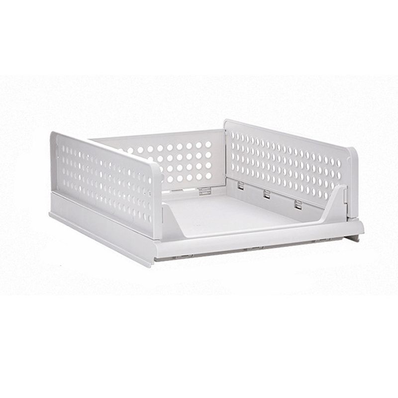 Wardrobe Foldable Storage Basket Layered Divider Drawer Rack Stackable Clothes Organizing Basket 33x43x14cm/13.0x16.9x5.5in - Image 1