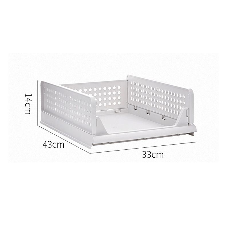 Wardrobe Foldable Storage Basket Layered Divider Drawer Rack Stackable Clothes Organizing Basket 33x43x14cm/13.0x16.9x5.5in - Image 2