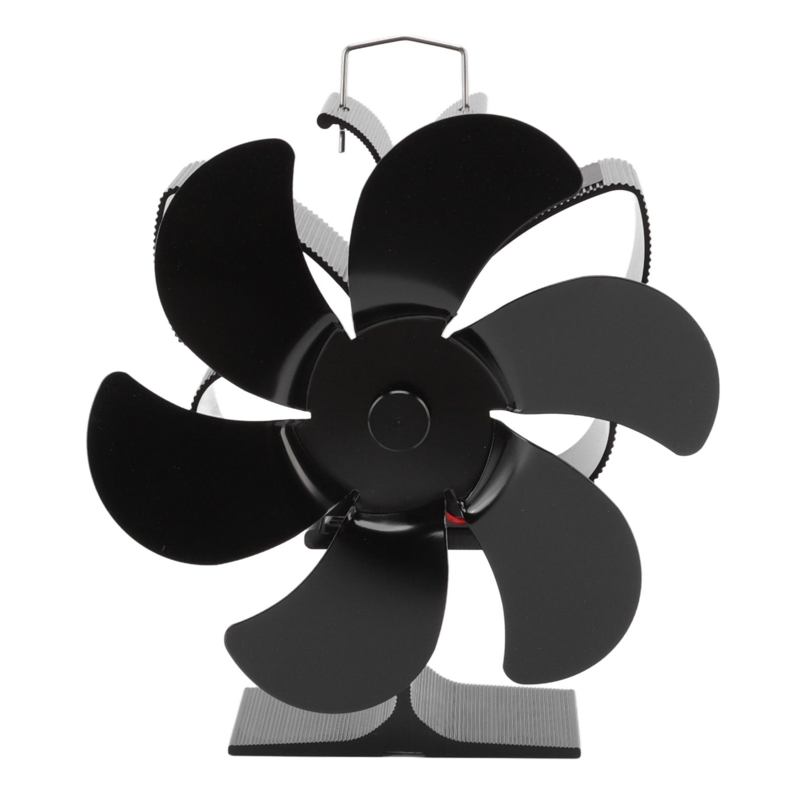 Stove Fan 6 Blades Greater Air Volume Low Noise Operation Wear Resistance Fireplace Fan Black S - Image 5
