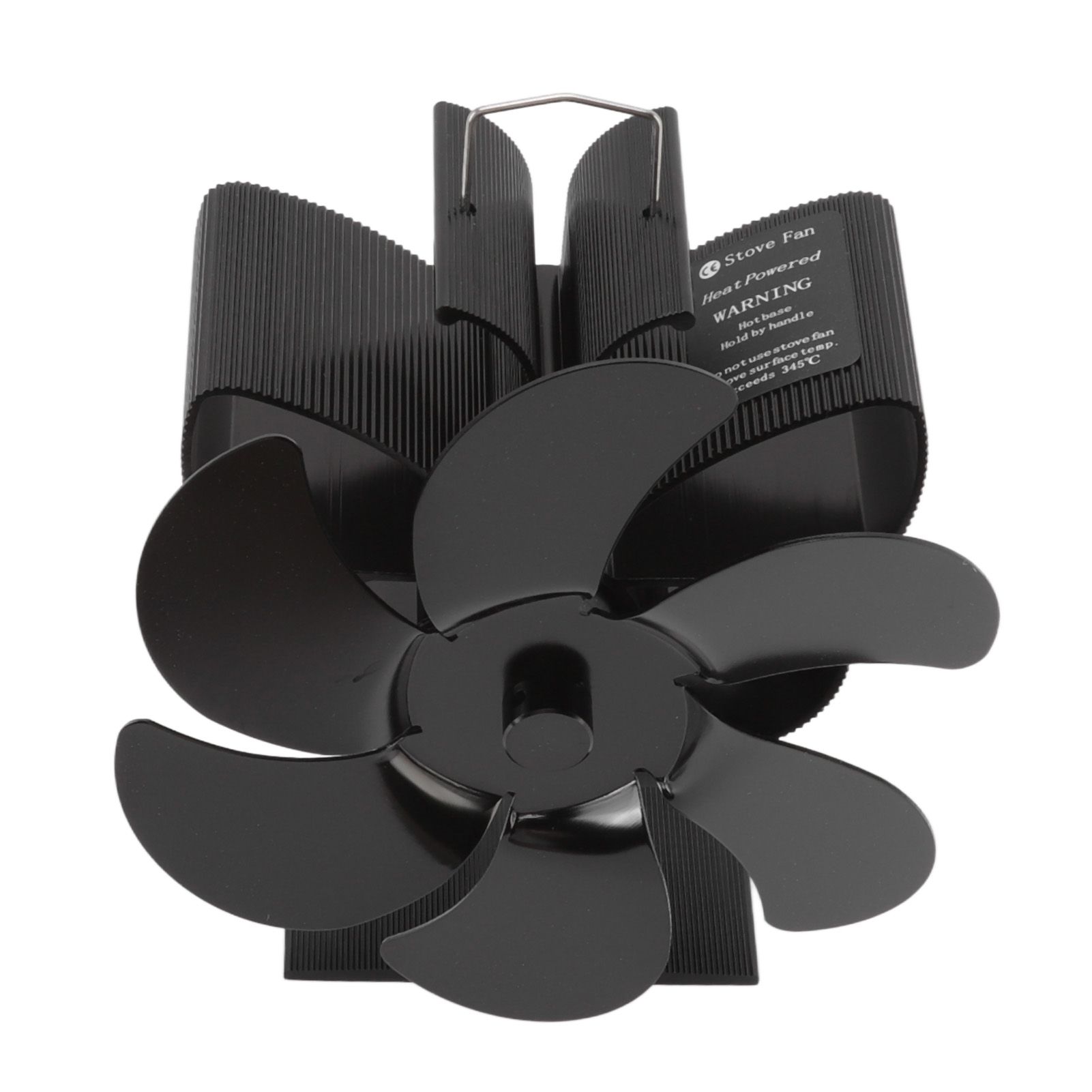 Stove Fan 6 Blades Greater Air Volume Low Noise Operation Wear Resistance Fireplace Fan Black S - Image 7