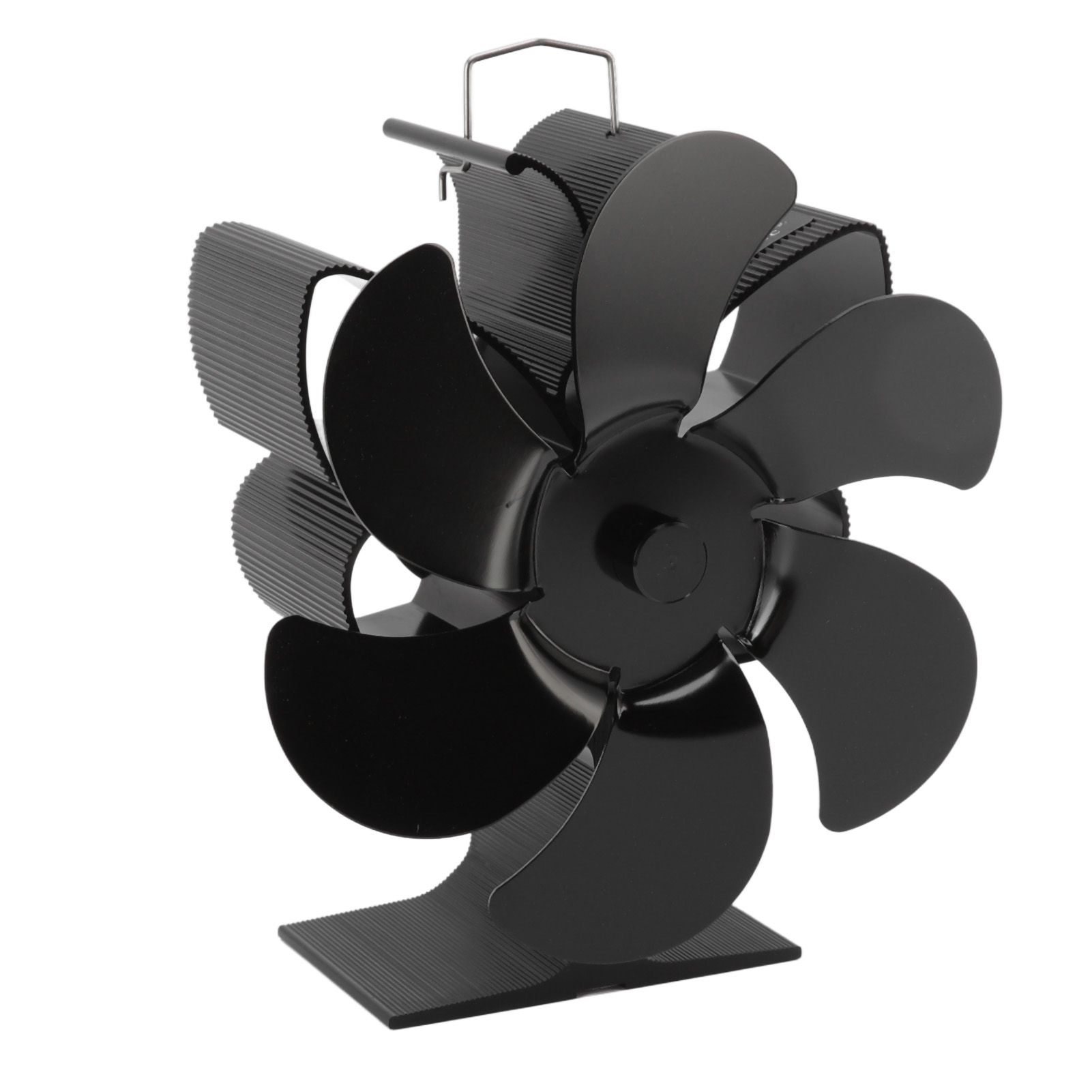 Stove Fan 6 Blades Greater Air Volume Low Noise Operation Wear Resistance Fireplace Fan Black L - Image 2