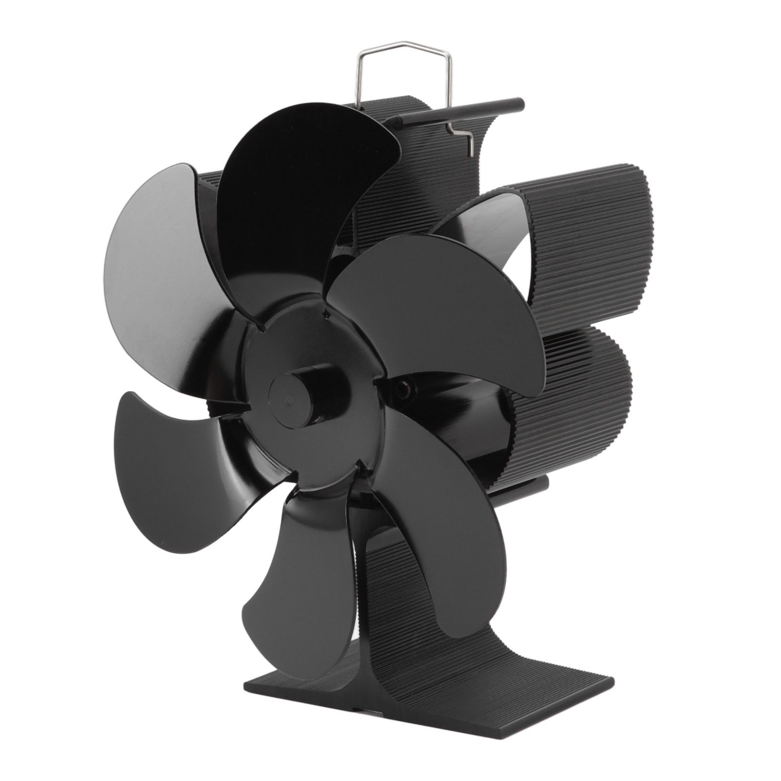 Stove Fan 6 Blades Greater Air Volume Low Noise Operation Wear Resistance Fireplace Fan Black L - Image 3