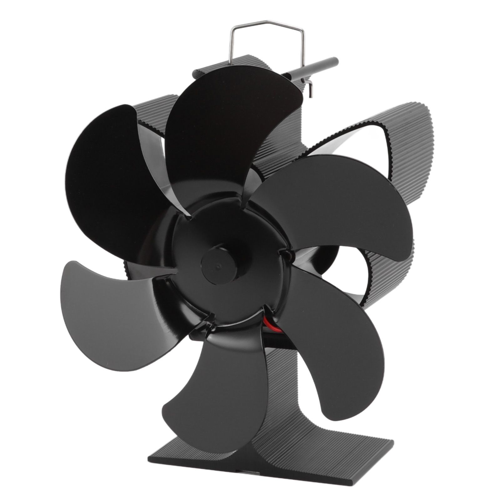 Stove Fan 6 Blades Greater Air Volume Low Noise Operation Wear Resistance Fireplace Fan Black L - Image 4