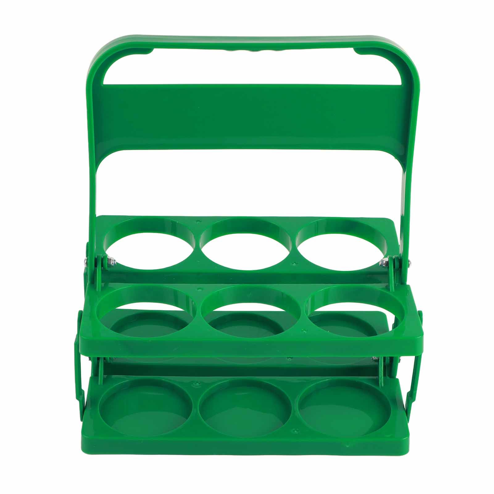 Portable Beer Bottle Rack Pure Color Foldable Beverage Storage Rack Picnic Beer Handle Basket Green - Image 1