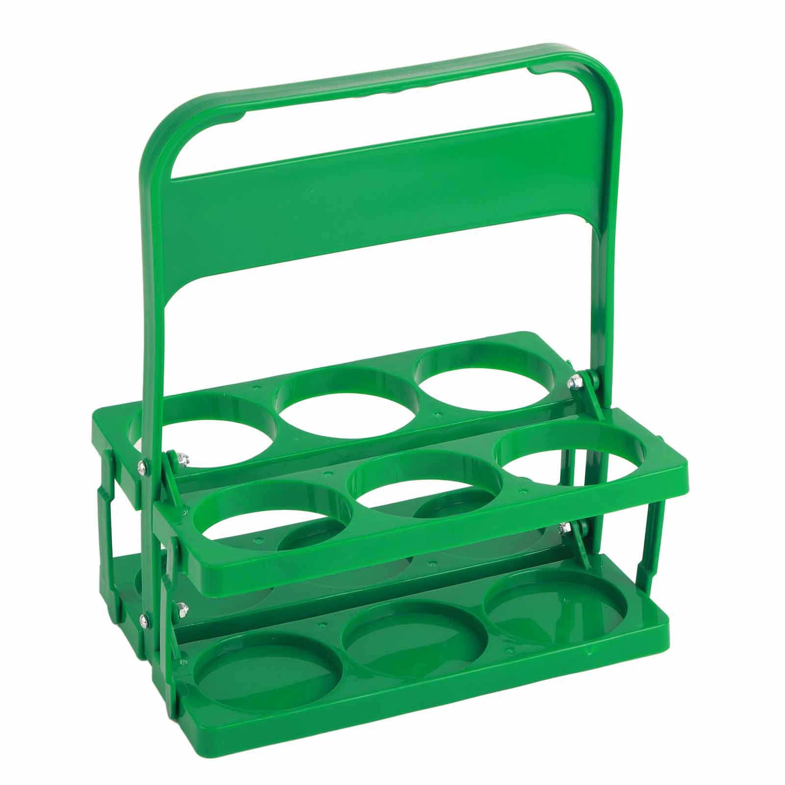 Portable Beer Bottle Rack Pure Color Foldable Beverage Storage Rack Picnic Beer Handle Basket Green - Image 2