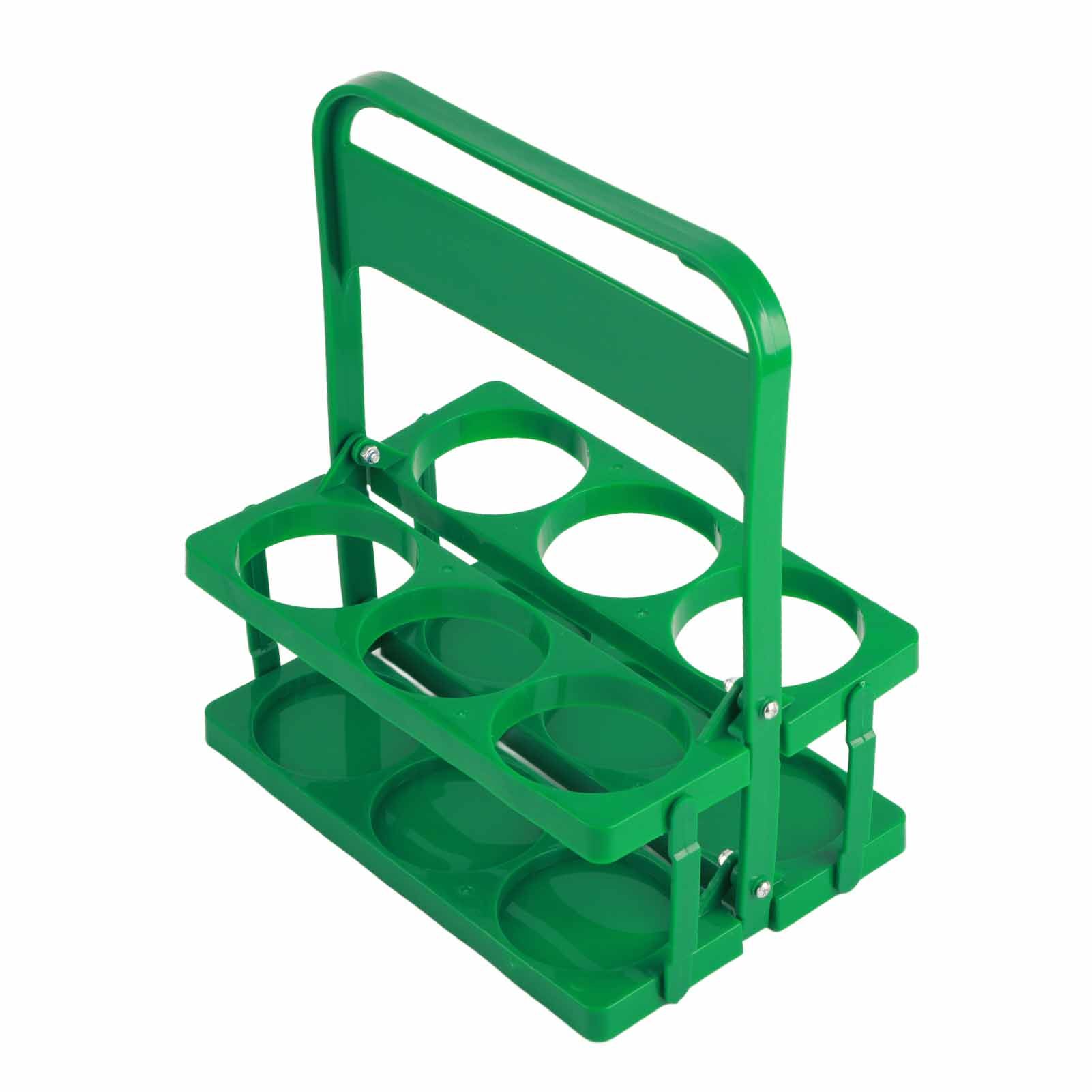 Portable Beer Bottle Rack Pure Color Foldable Beverage Storage Rack Picnic Beer Handle Basket Green - Image 3