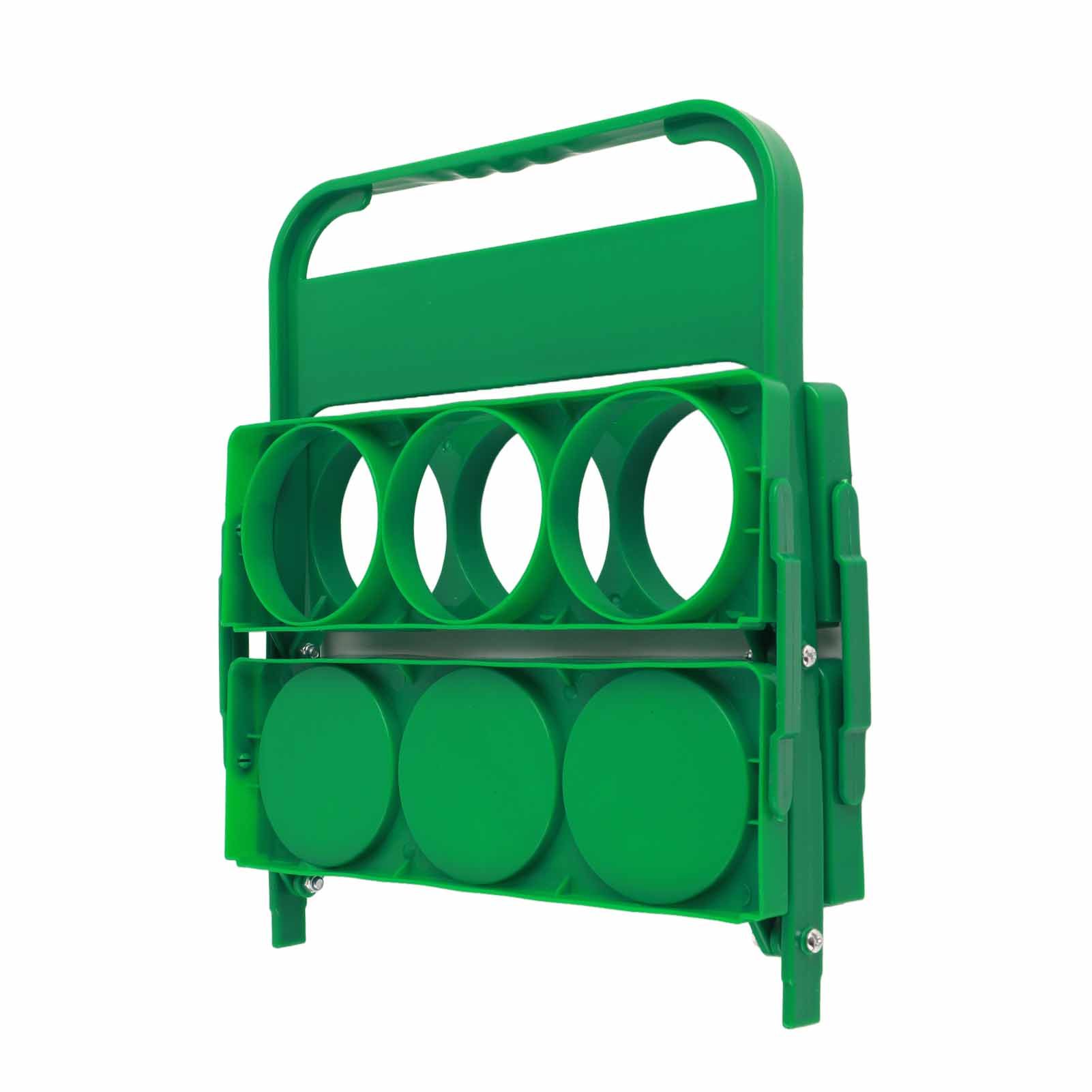 Portable Beer Bottle Rack Pure Color Foldable Beverage Storage Rack Picnic Beer Handle Basket Green - Image 6