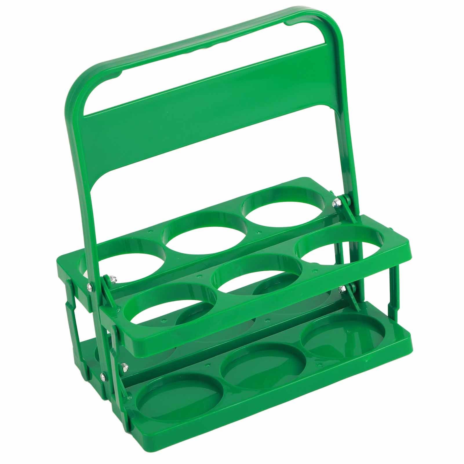 Portable Beer Bottle Rack Pure Color Foldable Beverage Storage Rack Picnic Beer Handle Basket Green - Image 7