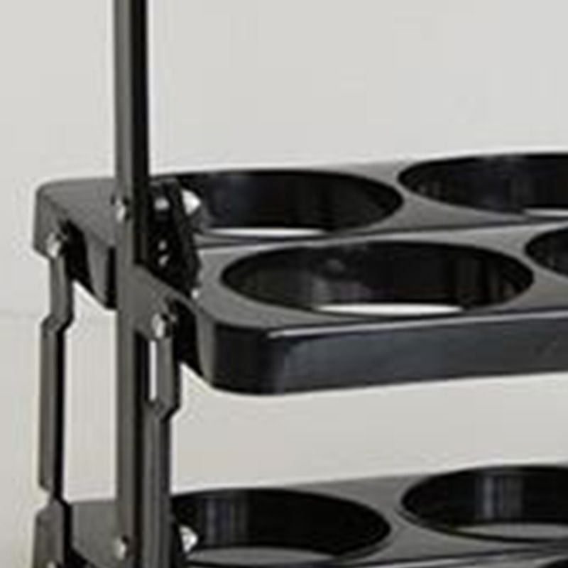 Portable Beer Bottle Rack Pure Color Foldable Beverage Storage Rack Picnic Beer Handle Basket Black - Image 3