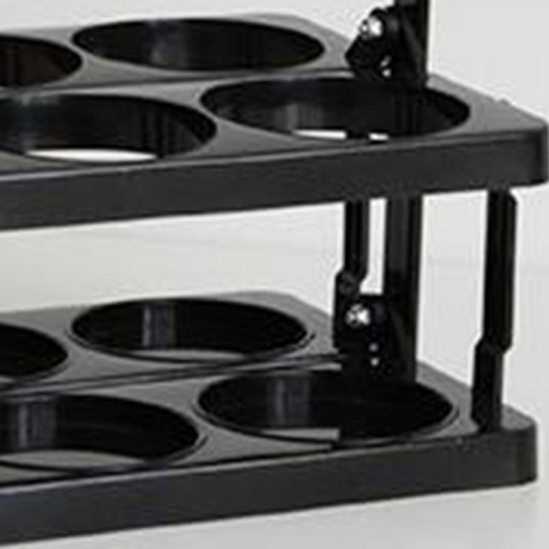 Portable Beer Bottle Rack Pure Color Foldable Beverage Storage Rack Picnic Beer Handle Basket Black - Image 4
