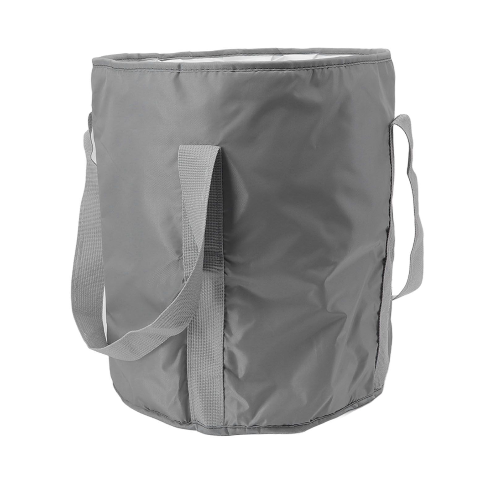 Foldable Foot Tub Polyester Double Layer Collapsible Camping Bucket with Storage Bag for Outdoor Grey - Image 5