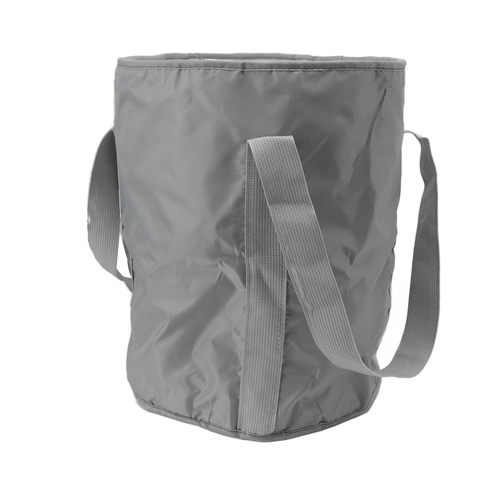 Foldable Foot Tub Polyester Double Layer Collapsible Camping Bucket with Storage Bag for Outdoor Grey - Image 6