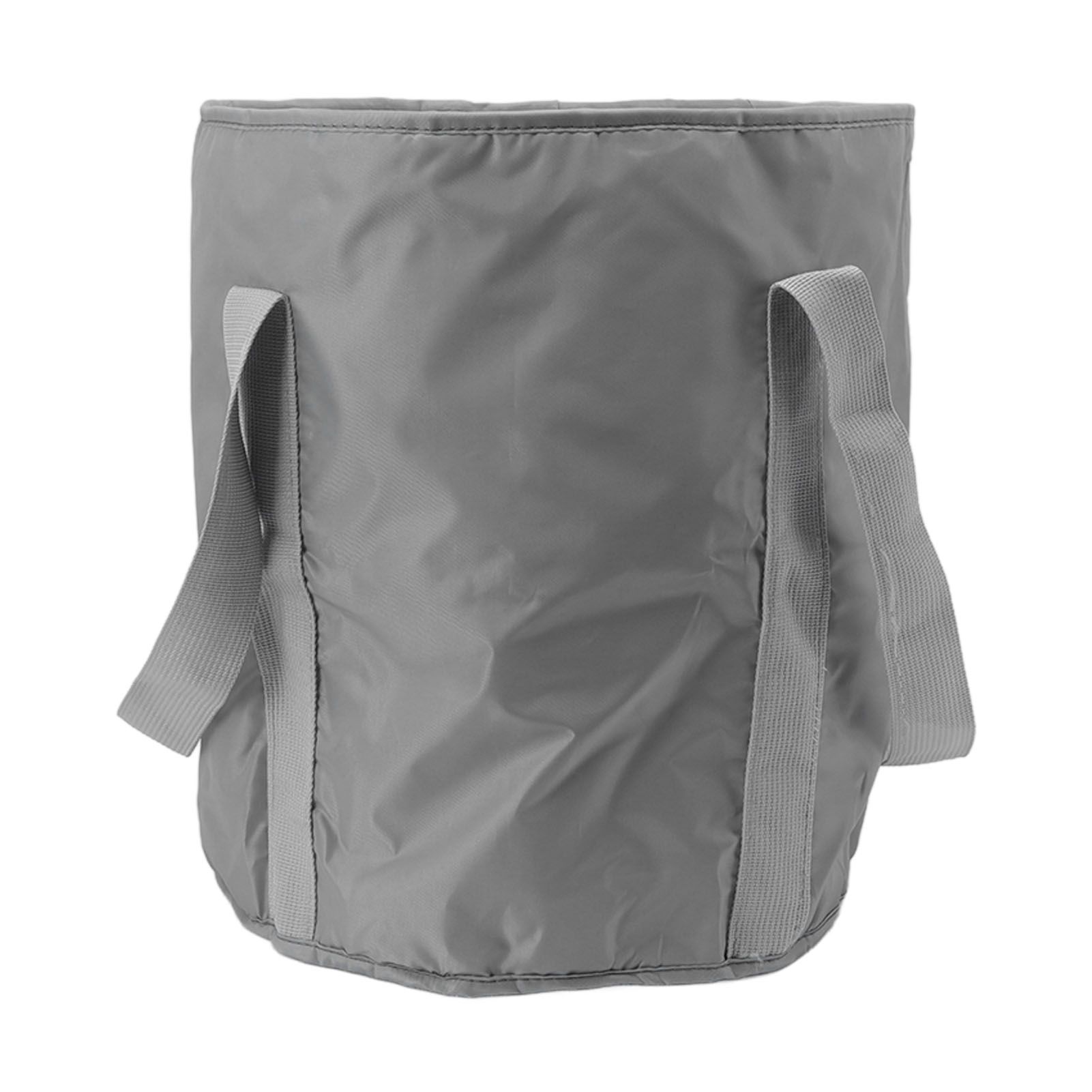 Foldable Foot Tub Polyester Double Layer Collapsible Camping Bucket with Storage Bag for Outdoor Grey - Image 7
