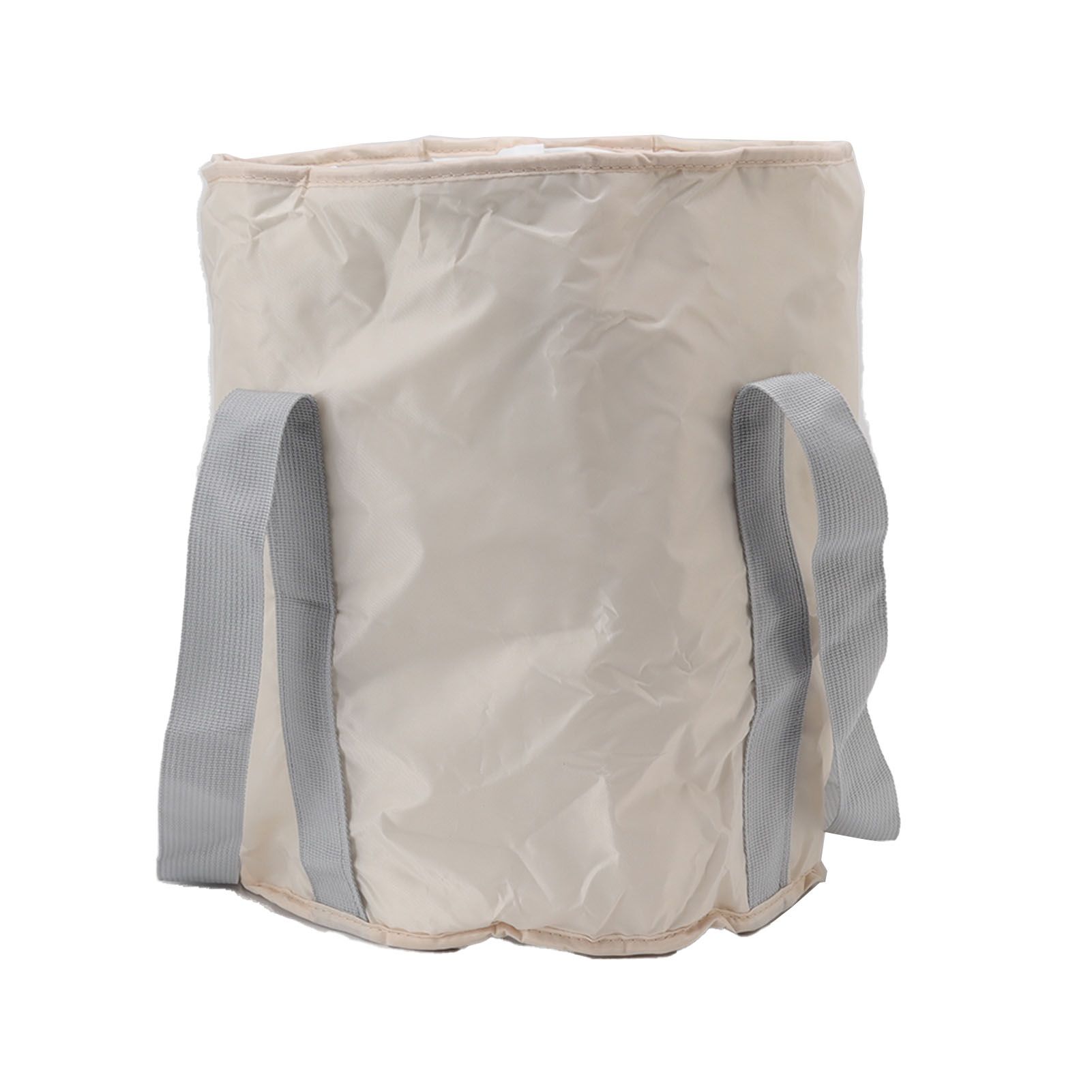 Foldable Foot Tub Polyester Double Layer Collapsible Camping Bucket with Storage Bag for Outdoor Beige - Image 6
