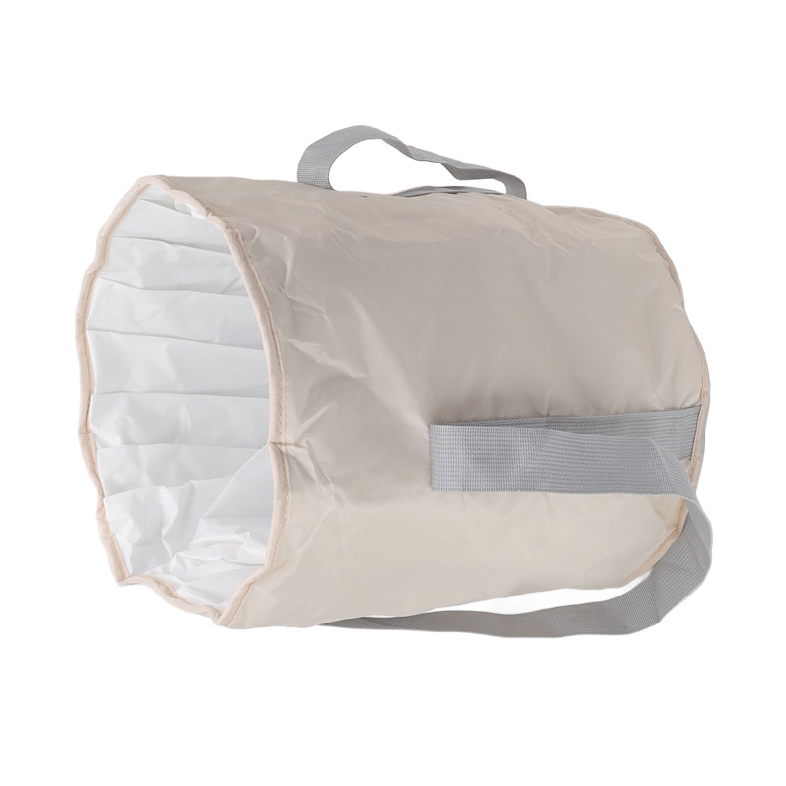 Foldable Foot Tub Polyester Double Layer Collapsible Camping Bucket with Storage Bag for Outdoor Beige - Image 8