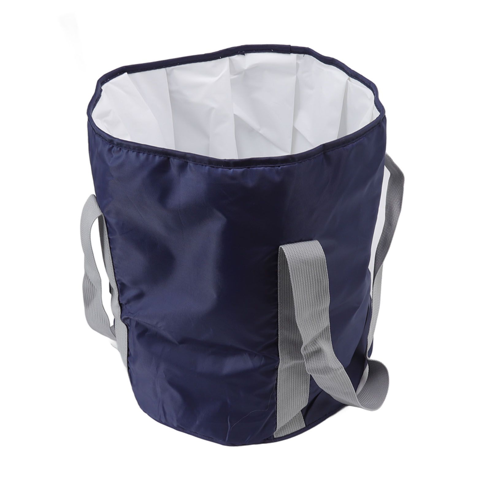 Foldable Foot Tub Polyester Double Layer Collapsible Camping Bucket with Storage Bag for Outdoor Navy Blue - Image 2