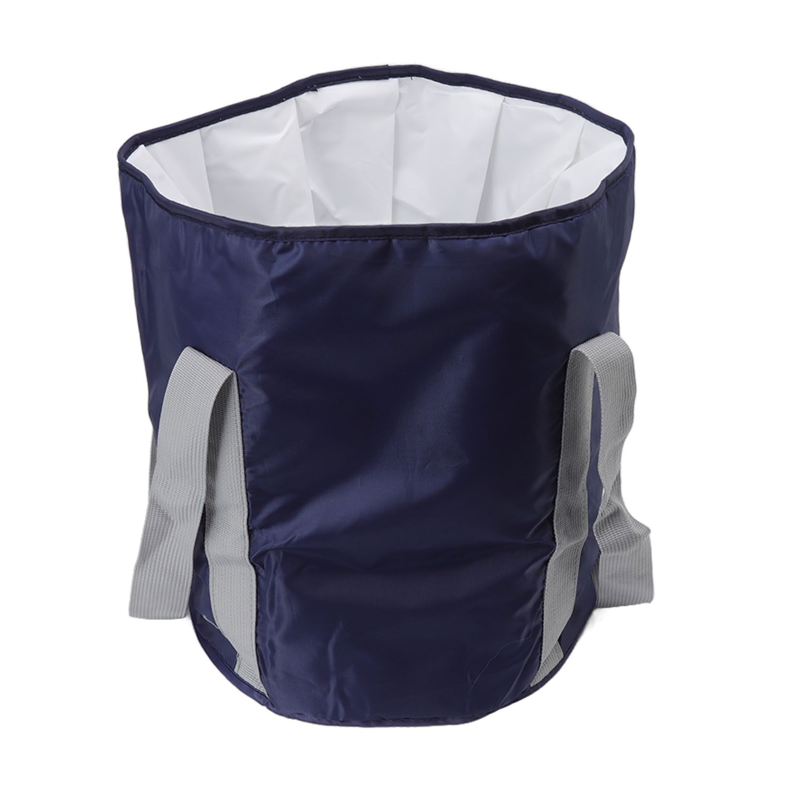 Foldable Foot Tub Polyester Double Layer Collapsible Camping Bucket with Storage Bag for Outdoor Navy Blue - Image 3