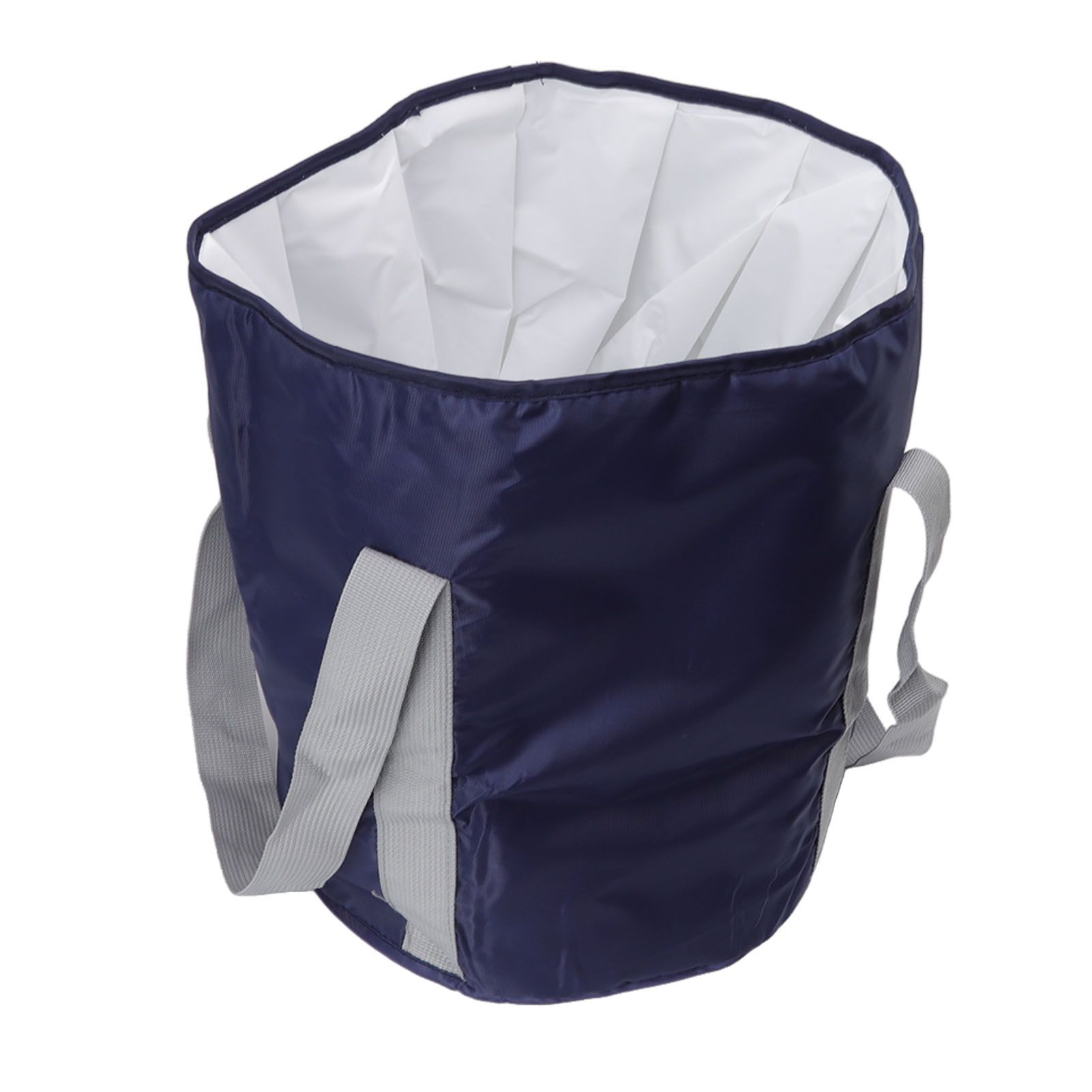Foldable Foot Tub Polyester Double Layer Collapsible Camping Bucket with Storage Bag for Outdoor Navy Blue - Image 7