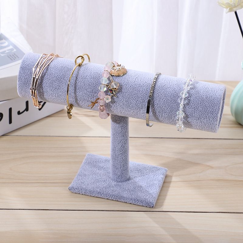 Jewelry Display Stand Simple Fashionable Bracelet Scrunchies Holder for Home Jewelry Store Showcase Grey Single Row - Image 1