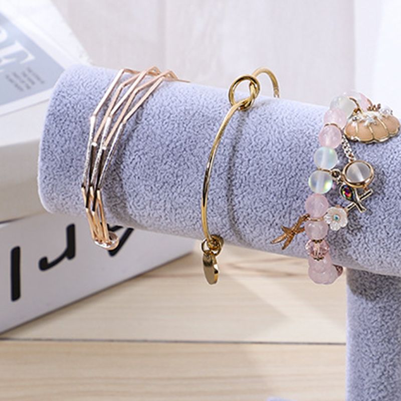 Jewelry Display Stand Simple Fashionable Bracelet Scrunchies Holder for Home Jewelry Store Showcase Grey Single Row - Image 3
