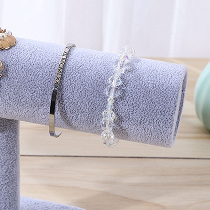 Jewelry Display Stand Simple Fashionable Bracelet Scrunchies Holder for Home Jewelry Store Showcase Grey Single Row - Image 4
