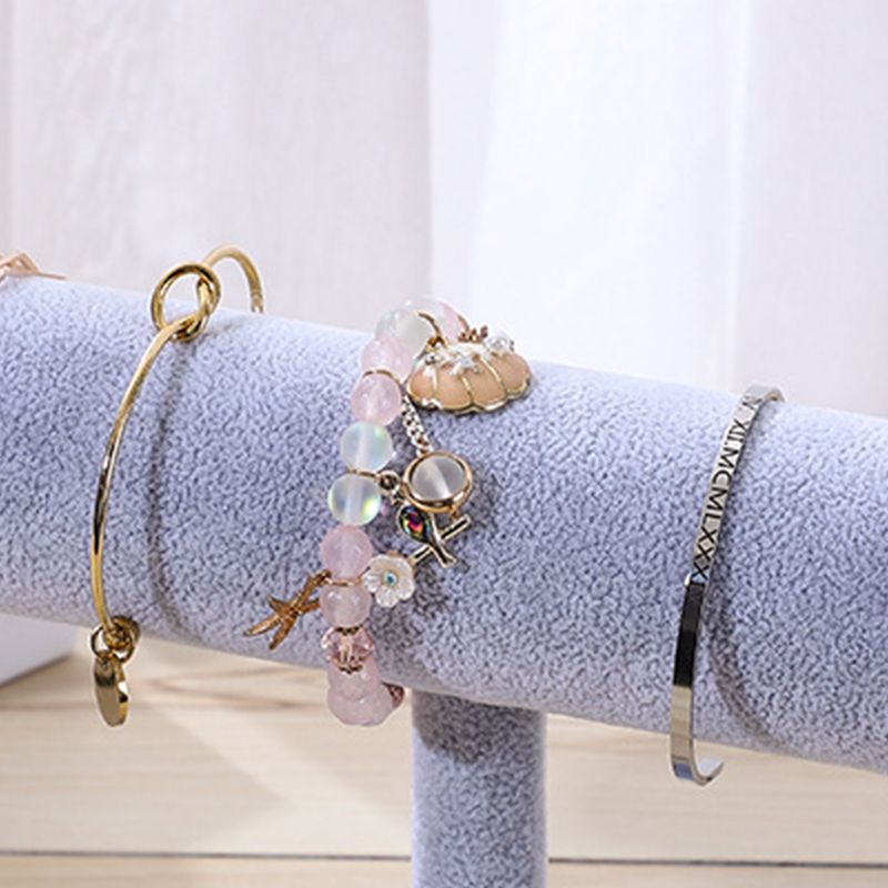 Jewelry Display Stand Simple Fashionable Bracelet Scrunchies Holder for Home Jewelry Store Showcase Grey Single Row - Image 5