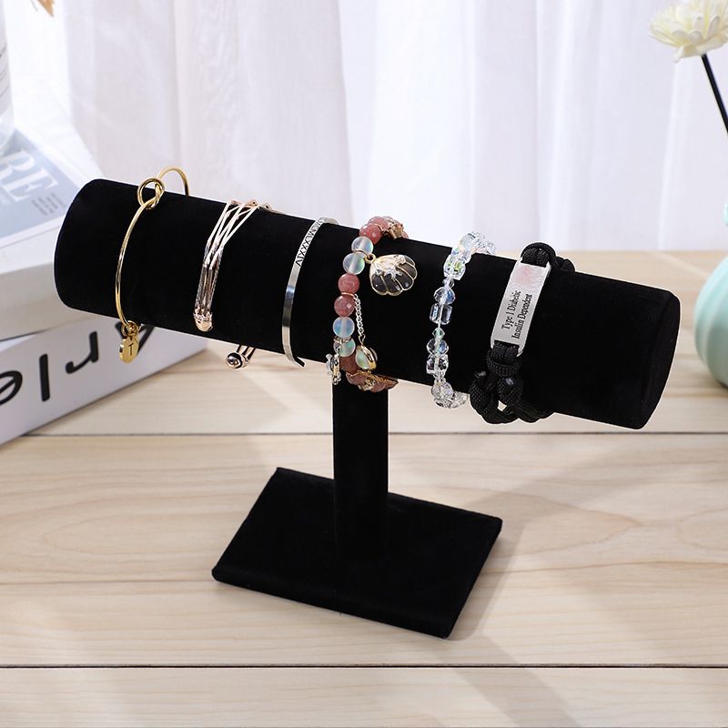 Jewelry Display Stand Simple Fashionable Bracelet Scrunchies Holder for Home Jewelry Store Showcase Black Single Row - Image 1