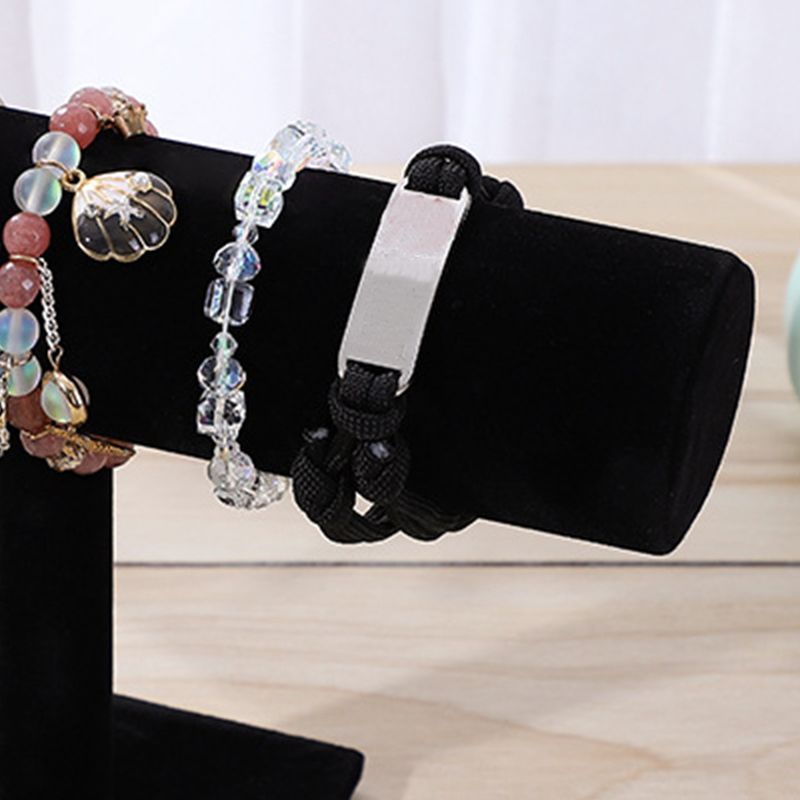 Jewelry Display Stand Simple Fashionable Bracelet Scrunchies Holder for Home Jewelry Store Showcase Black Single Row - Image 4