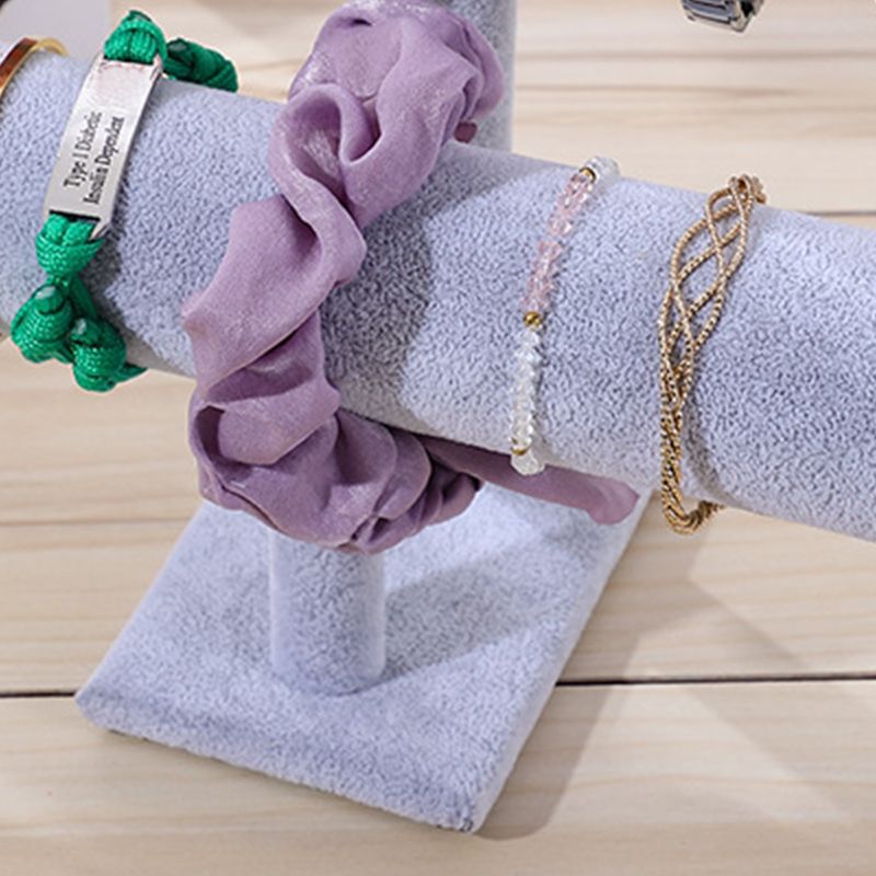 Jewelry Display Stand Simple Fashionable Bracelet Scrunchies Holder for Home Jewelry Store Showcase Grey Double Row - Image 4