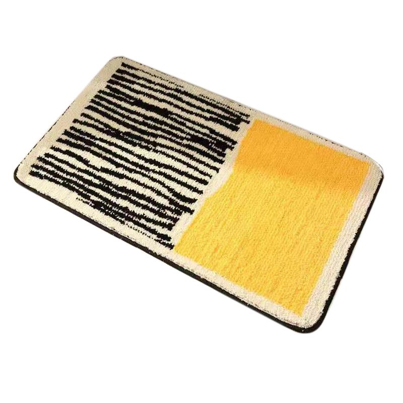 Carpet Rectangular Anti Skid Thickened Comfortable Moisture Absorbing Washable Rug for Entrance Yellow 40 X 60cm - Image 1