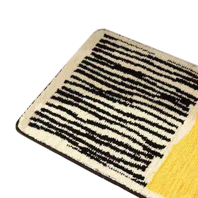 Carpet Rectangular Anti Skid Thickened Comfortable Moisture Absorbing Washable Rug for Entrance Yellow 40 X 60cm - Image 2