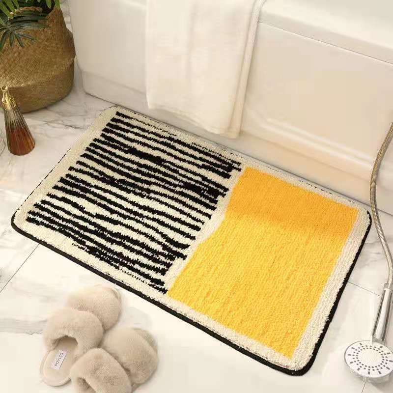 Carpet Rectangular Anti Skid Thickened Comfortable Moisture Absorbing Washable Rug for Entrance Yellow 40 X 60cm - Image 5
