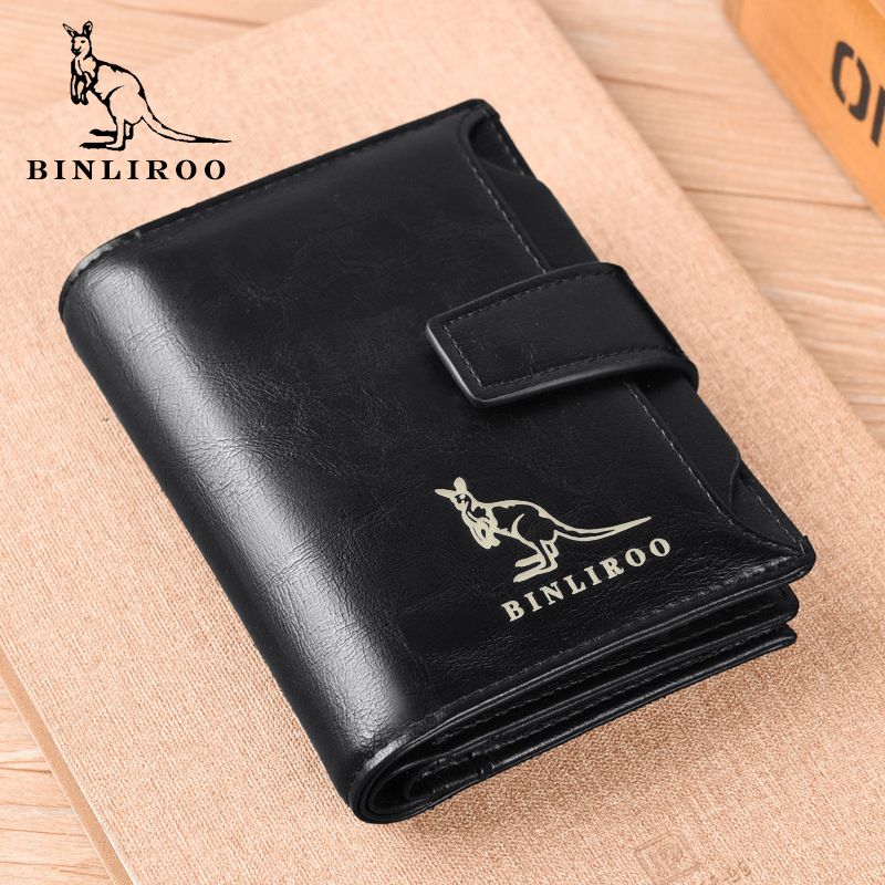 PU Leather Men Wallet Zipper No Degaussing Multi Screens Vertical Vintage Male Wallet for Travelling Working Black - Image 5