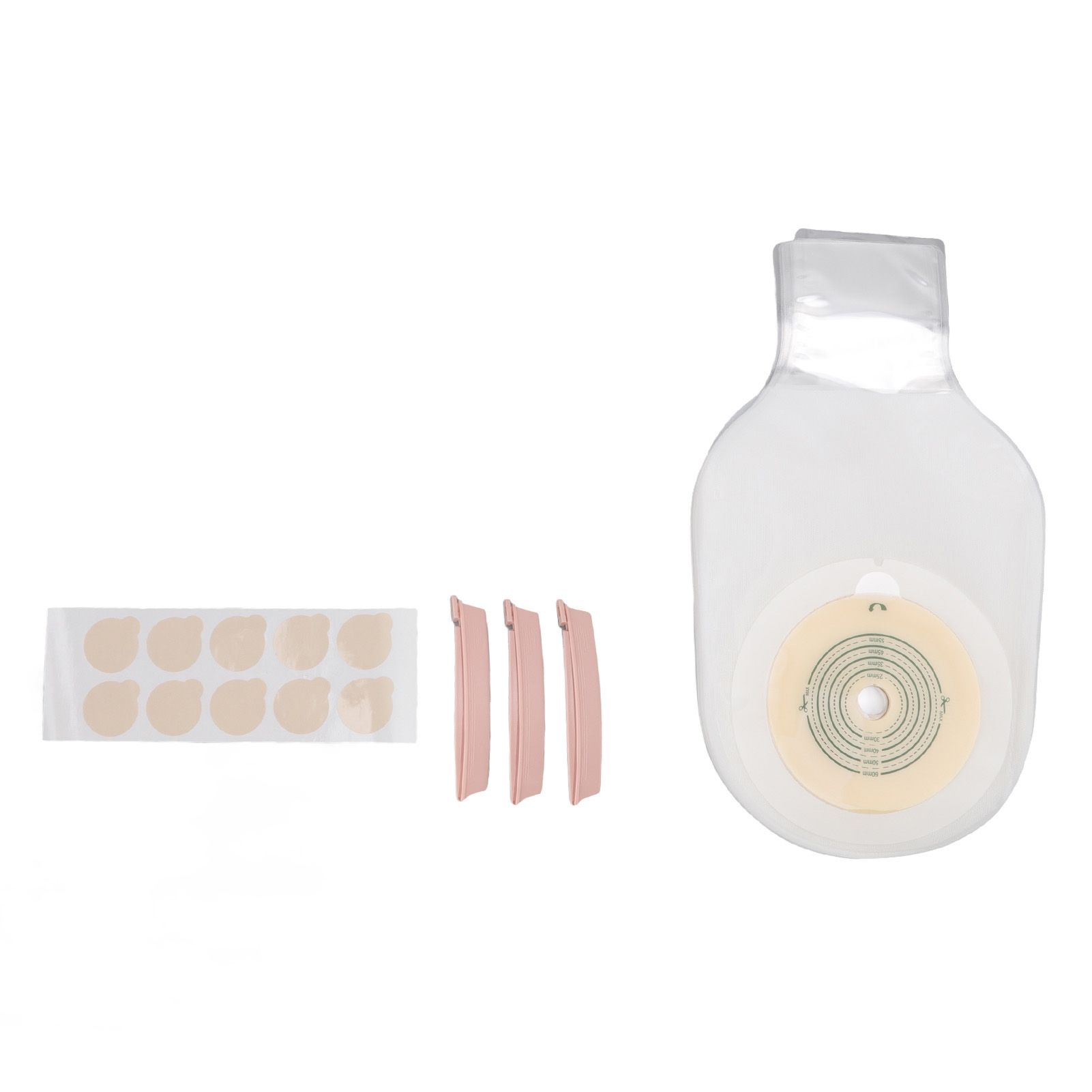 10pcs Colostomy Bags Double Layer Glue One Piece Molding Drainable Pouches for Ostomy Ileostomy Stoma Care 25mm to 60mm - Image 1