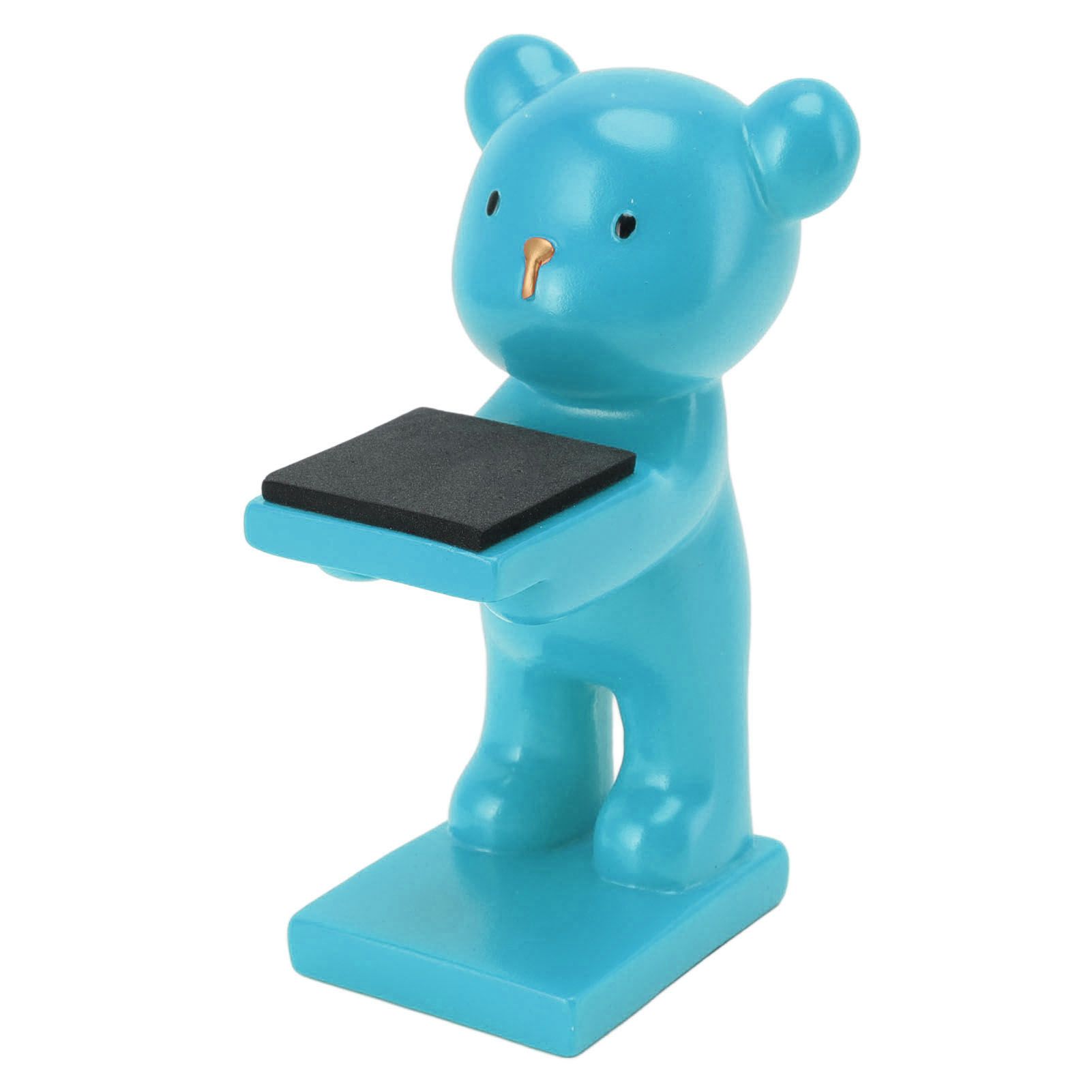 Bear Watch Stand Handcrafted Three Dimensional Modern Style Resin Watch Display Stand for Home Office Blue - Image 1