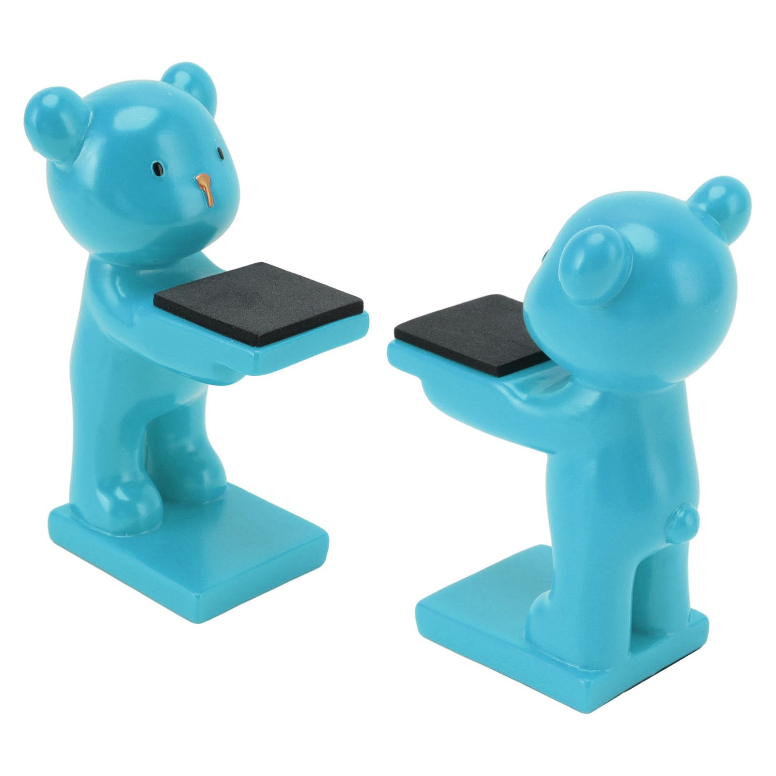 Bear Watch Stand Handcrafted Three Dimensional Modern Style Resin Watch Display Stand for Home Office Blue - Image 7