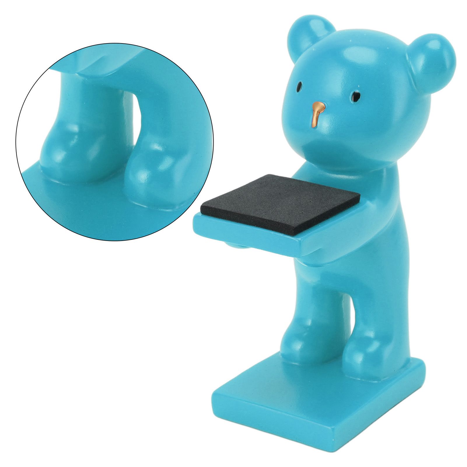 Bear Watch Stand Handcrafted Three Dimensional Modern Style Resin Watch Display Stand for Home Office Blue - Image 8