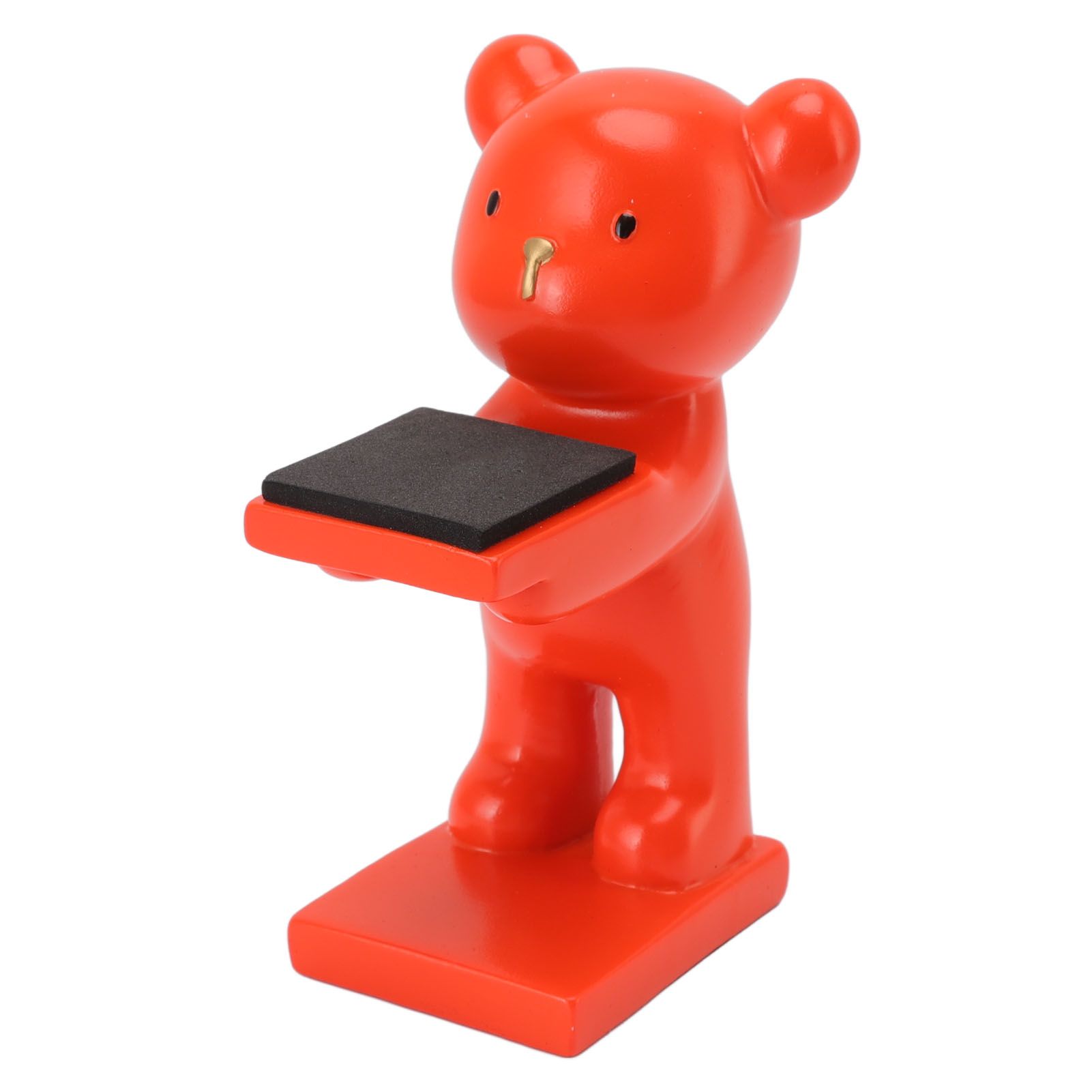 Bear Watch Stand Handcrafted Three Dimensional Modern Style Resin Watch Display Stand for Home Office Orange - Image 1