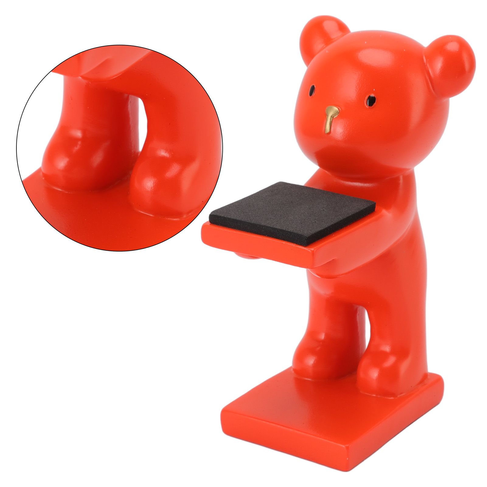 Bear Watch Stand Handcrafted Three Dimensional Modern Style Resin Watch Display Stand for Home Office Orange - Image 8