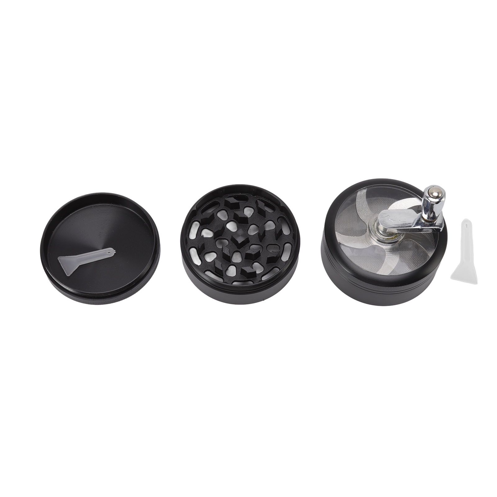 4 Layers Hand Crank Spices Grinder Zinc Alloy 60mm Manual Spice Grinder with Filter - Image 1