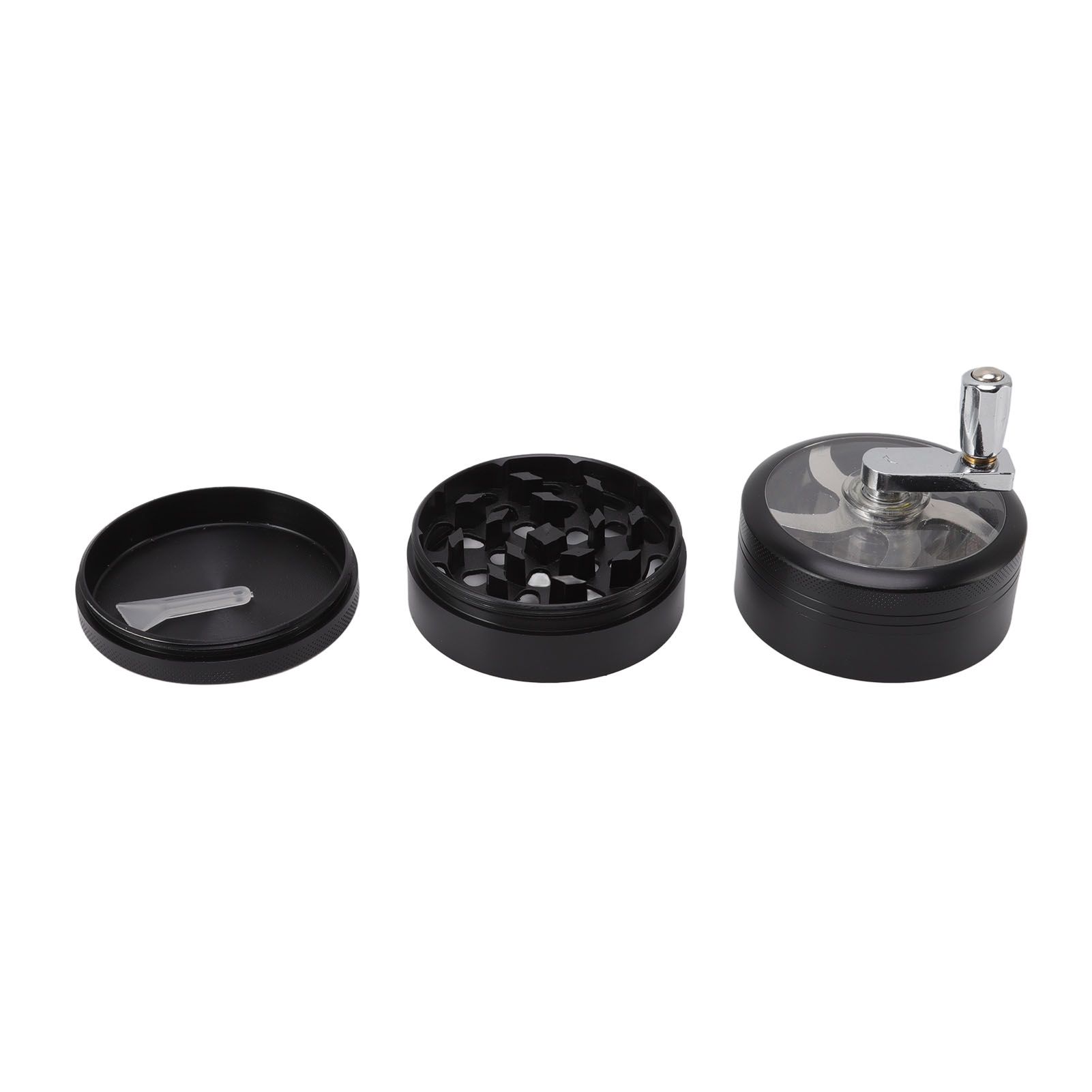 4 Layers Hand Crank Spices Grinder Zinc Alloy 60mm Manual Spice Grinder with Filter - Image 3