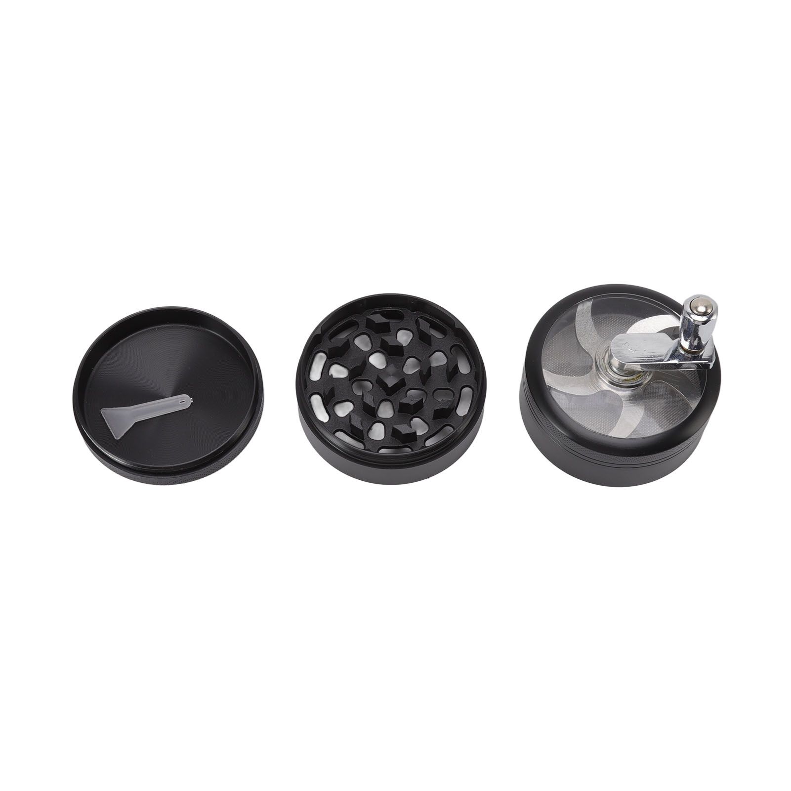 4 Layers Hand Crank Spices Grinder Zinc Alloy 60mm Manual Spice Grinder with Filter - Image 4
