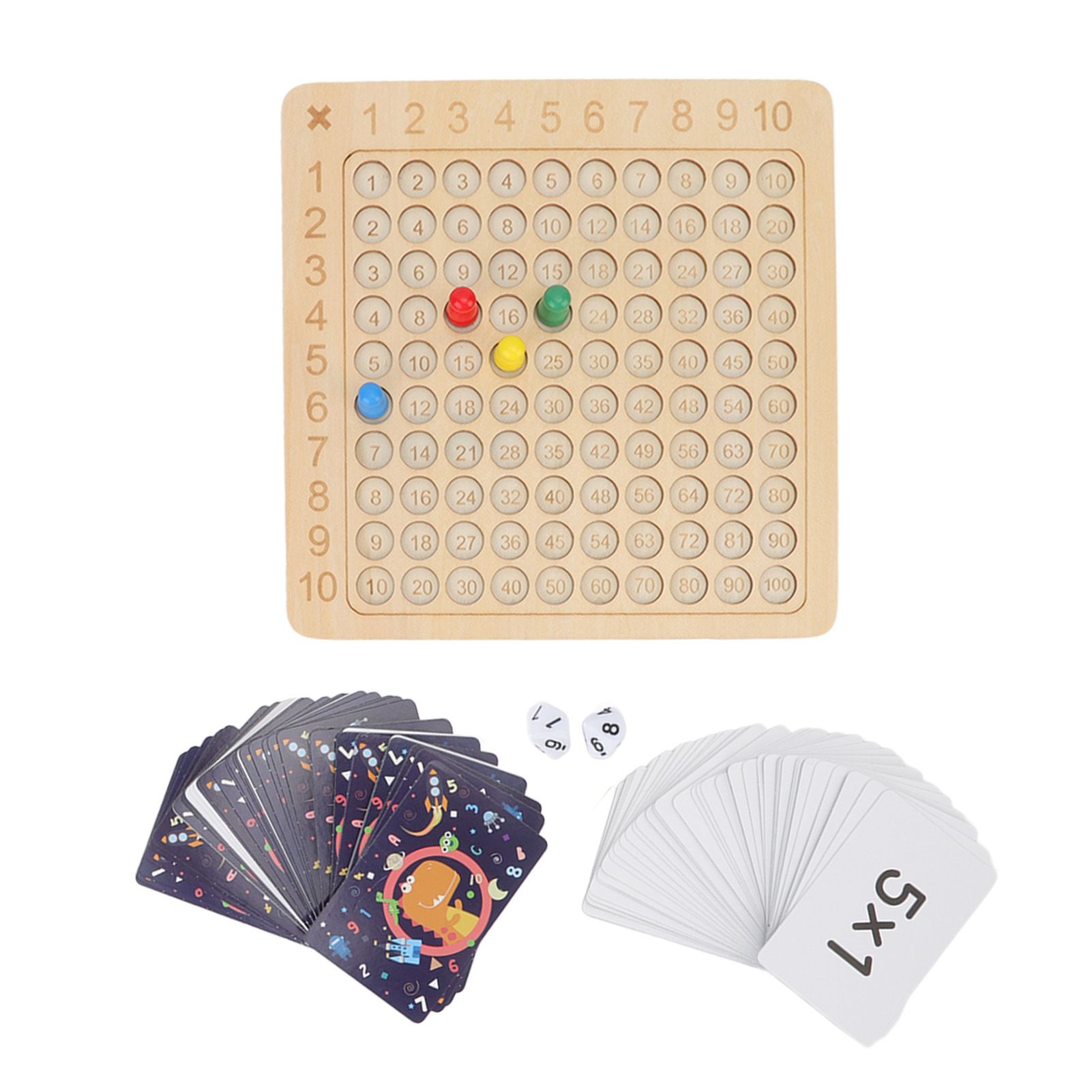 Math Multiplication Board Children Montessori Counting Educational Toys Wooden Multiplication Table Board Game - Image 1