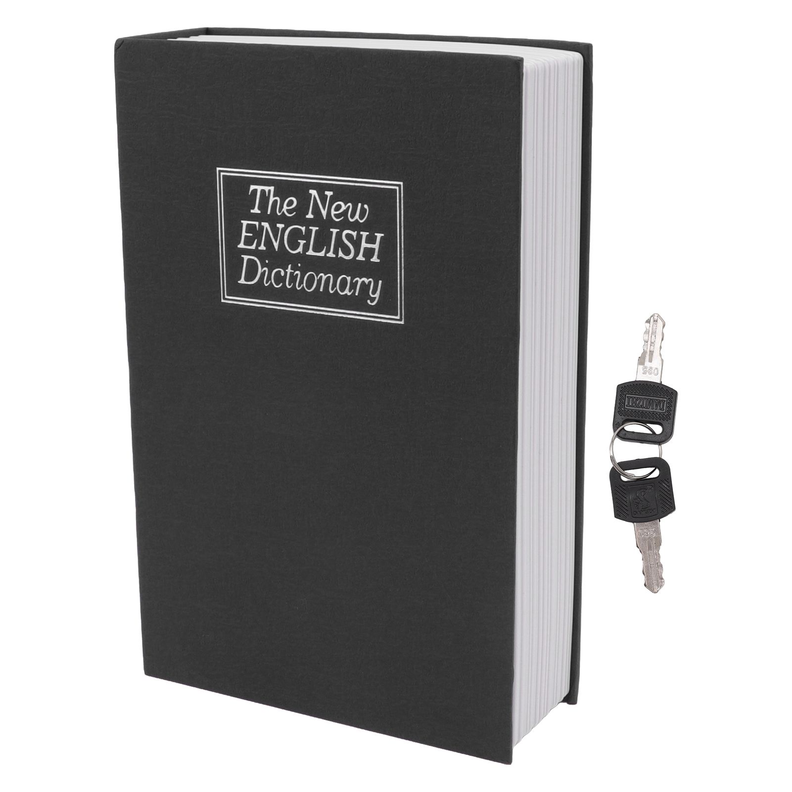 Book Safe Simulation Book Safe Box Portable Money Storing Box with Lock Key for Birthday Gift Black - Image 1