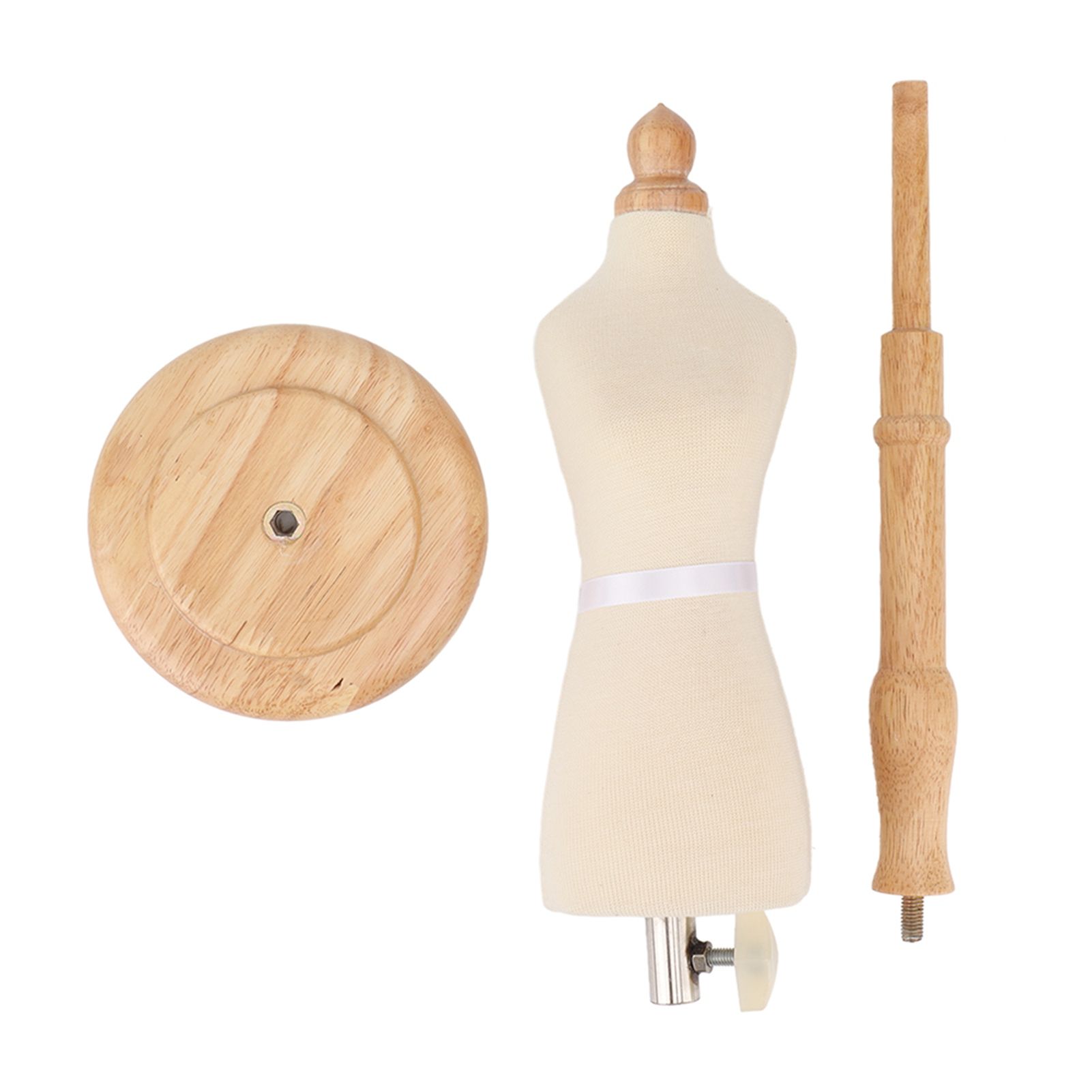 Female Dress Form Professional Beech Wood Durable Sewing Dress Form with Wooden Base for Clothing Dress Display - Image 2