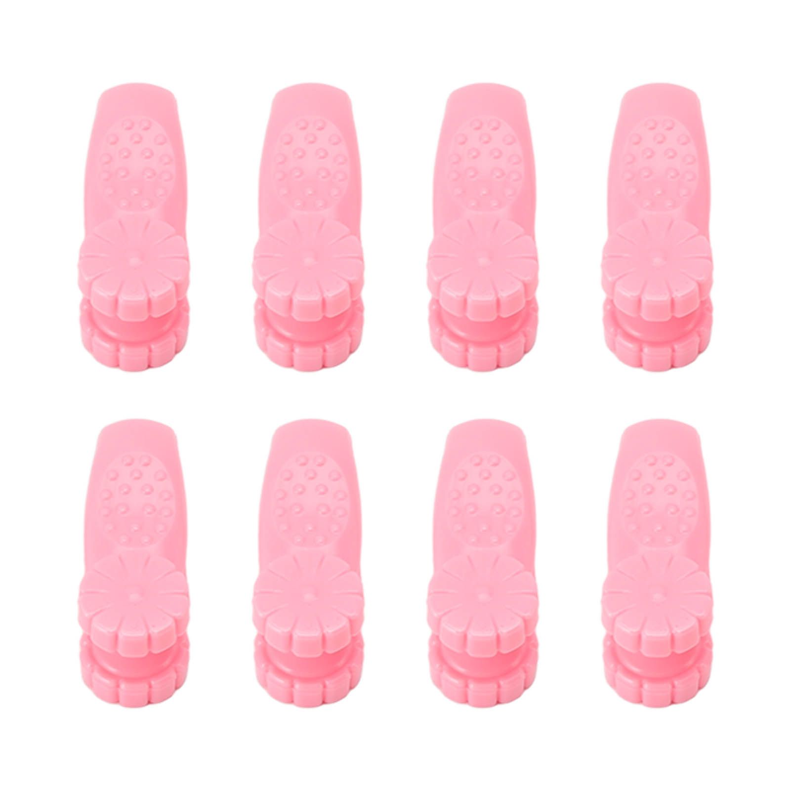 8PCS Hand Pressure Point Tool Plastic Hand Acupressure Clip for Between Thumb and Index Migraine Headache Relief Pink - Image 1