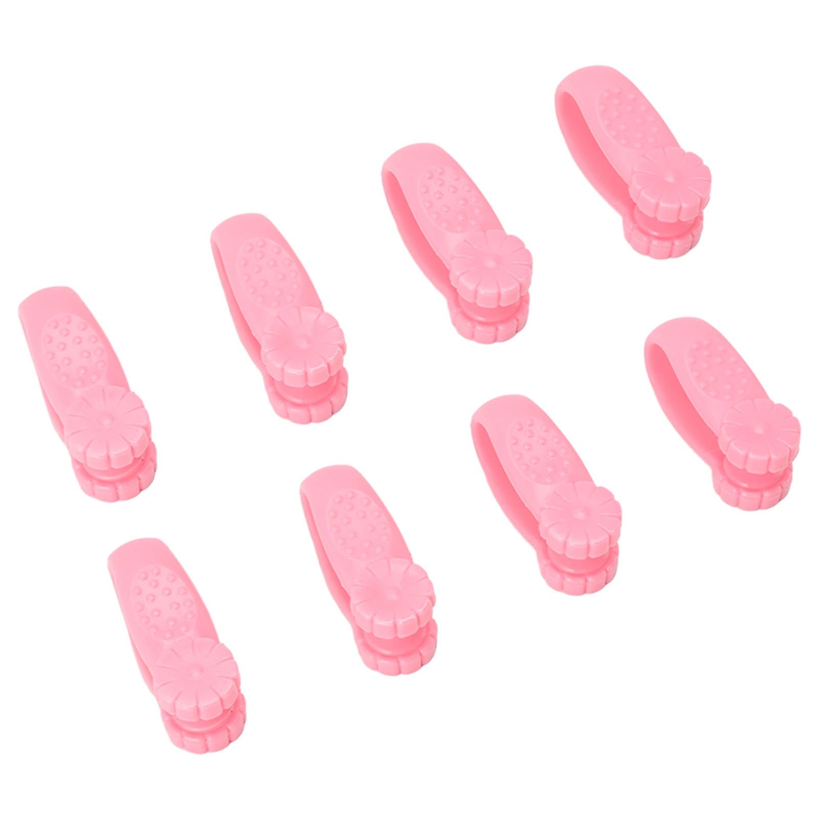 8PCS Hand Pressure Point Tool Plastic Hand Acupressure Clip for Between Thumb and Index Migraine Headache Relief Pink - Image 2