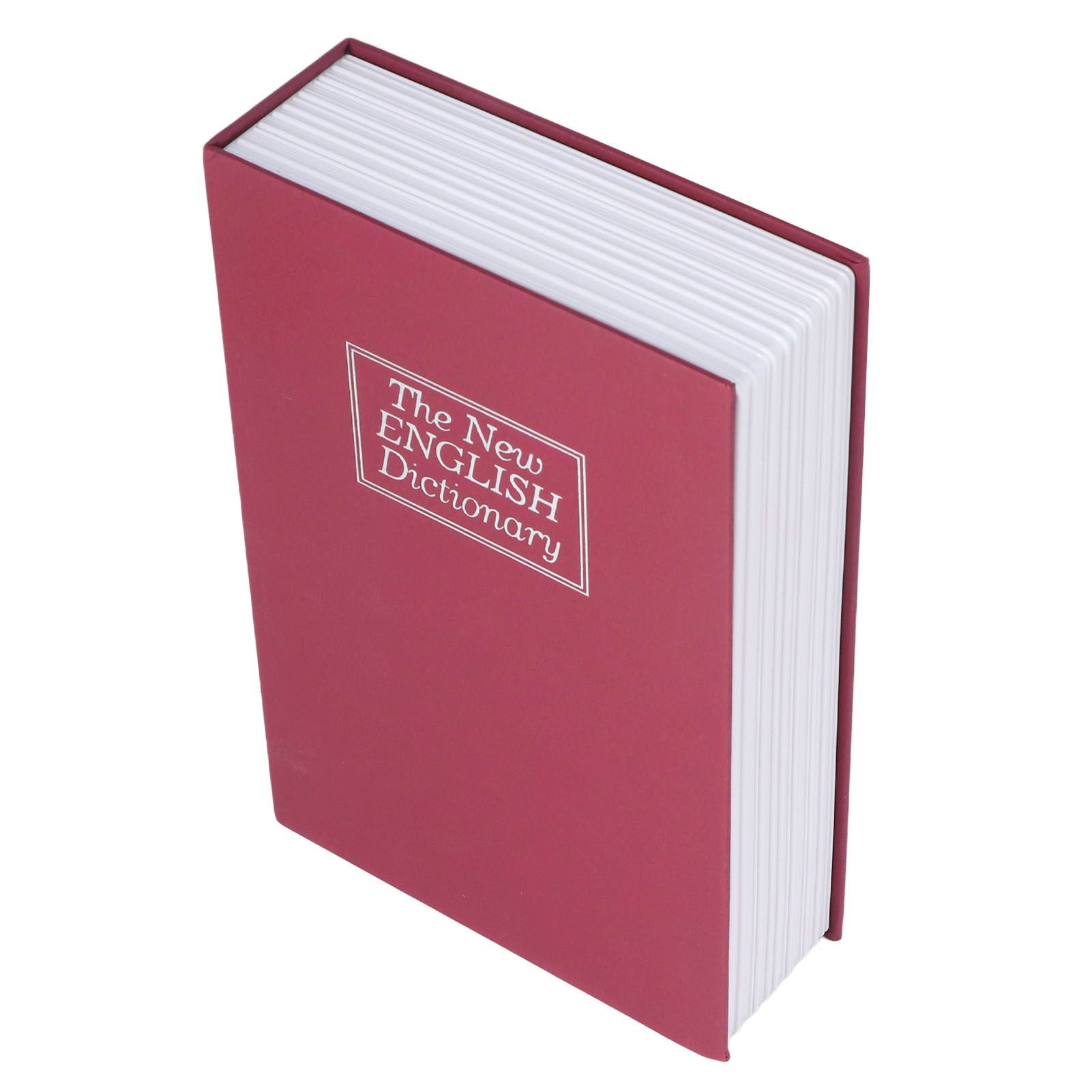 Diversion Book Safe Imitation Books Realistic Stainless Steel Liner Portable Book Safe Storage Box with Key Lock M Red - Image 3