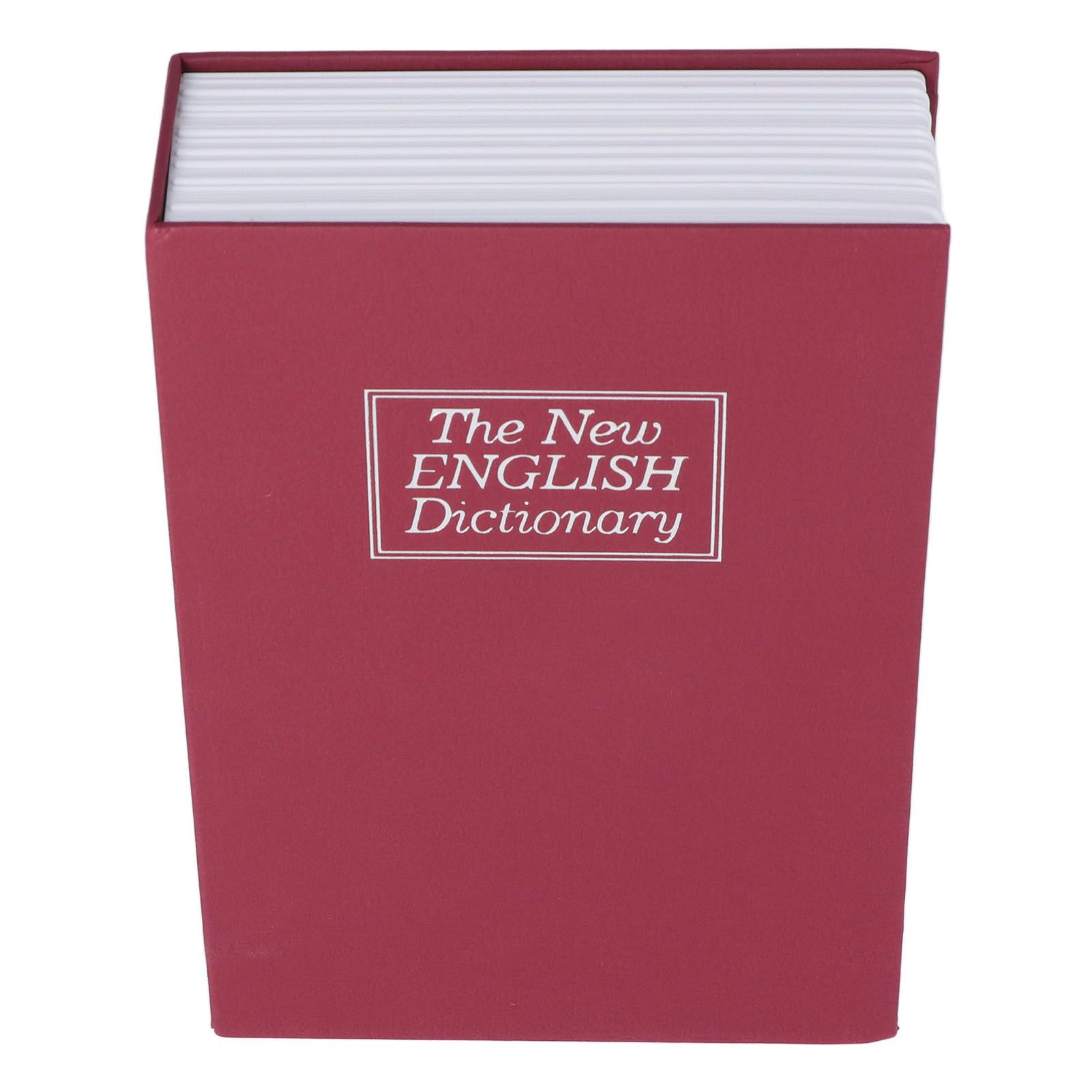 Diversion Book Safe Imitation Books Realistic Stainless Steel Liner Portable Book Safe Storage Box with Key Lock M Red - Image 4